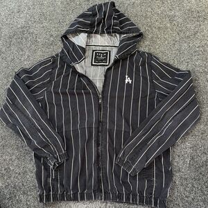 Denim & Flower Ricky Singh Black White Striped Jacket Size Medium